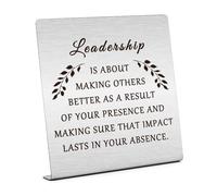 Leadership IS ABOUT Leadership Gifts for Women Leader Desk Decor Sign Inspirational Gifts for Coworker Motivational Desk Decor for Home Office Leadership Appreciation Gift Retirement Gift Boss Gift