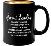 Leadership Mug Ceramic Drinking Cups 11Oz Black Scout Leader Making Others Better Leader Boss Mentor Promotion Principal CEO Director Supervisor Executive Gift for Women Men