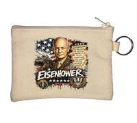 Leadership Wisdom from Eisenhower Key Chain Coin Purse Beige