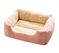 leaderss Bed Pet，Pet Bed Sofa Cat Beds Dog Sofa Soft Pet Square Plush Kennel Warm Thickened Cat Bed Washable Plush Medium Small Dog Bed House Pet Supplies(Pink,60x45cm)