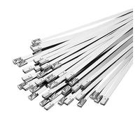 leaderss Stainless Steel Tie,Metal Cable Ties 100Pcs Width 7.9mm Stainless Steel Metal Cable Ties 100-1000mm Exhaust Wrap Coated Wires Locking Cable Ties(7.9x450mm)