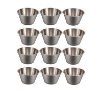 Leadigol 12PCS Small Sauce Cups, Stainless Steel Dipping Sauce Cup, Round Condiment Cups, Sauce Dipping Bowl, Mini Sauce Cups, Pudding Condiment Cups