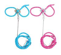 Leadigol 2PCS Rat Lead Leash,Lovely Adjustable Pet Hamster Harness Rope Cute Hamster Leashes Lead Collar with Bell