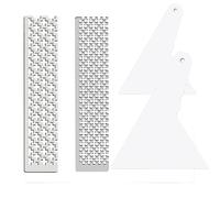 Leadigol 2pcs Stainless Steel Diamond Mesh Ruler & 2pcs Fix Tool, 5D Diamond Painting Ruler with Blank Grids