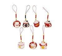 Leadigol 7pcs Maneki Neko Phone Lanyard Lucky Cat Charm Anti Lost Cellphone Chain Cute Animal Mobile Phone Straps Lanyard Cellphone Hanging Pendants for Women Purse Keychain