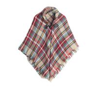 Leadigol Cute Stylish Shawl Casual Shawl Autumn Winter British Style Girls Kids Knitted Pullover Sweaters Horn Button Poncho Tassel Plaid Cloak Cape