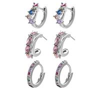 Leadigol Rhinestone Hoop Earrings,Colorful Crystal Women Hoop Earrings Daily Wear Sweet Y2k Fashion Vintage Alloy Elegant Simple Korean Style Accessories Wedding Accessories Birthday Gifts