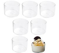 Leadigol Small Glass Bowl for Dessert,Small Glass Dish Prep Bowls,Mini Ramekins for Baking, Clear Glass Cups for Serving Dips & Sauce Set of 6 Short Glasses - 3.2" x 2?