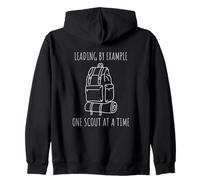 Leading by Example One Scout at a Time Inspirational Quote Zip Hoodie