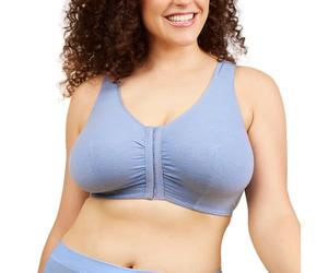LEADING LADY Comfort & Sleep Cotton Bra, Heather Denim Blue, 50C/DDD