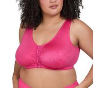 Leading Lady, Marlene, Front-Closure Bra for Women, Wireless, Full Coverage, Wide Straps, Breathable, Unlined, Silky, 36B-52G, Pink Fuchsia Rose, 42B/D