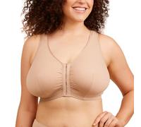 LEADING LADY Meryl Cotton Front-Closure Comfort & Sleep Bra - Comfy Cotton Sleep and Leisure Bras for Women. Warm Taupe