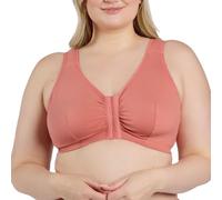 LEADING LADY, Meryl, Front-Closure Cotton Bra, Comfort Sleep for Women, Breathable, Unlined, Full Coverage, Wireless, 36A-56H, Canyon Clay, 52C/DD