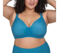 LEADING LADY, The Brigitte Full Coverage, Underwire, Lightly Padded T-Shirt Bra, Side and Back Smoothing, Adjustable Straps, Blue Cosmic Print, 50A