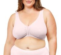 LEADING LADY Women's Cotton Front-Closure Leisure Bra, Pink, 38C/DDD