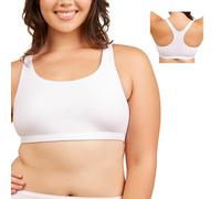 LEADING LADY Women's Plus-Size Light Impact Sports Bra - White - 54DDFG
