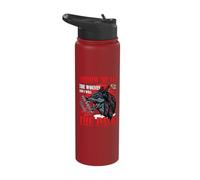 Leading The Pack Motivational Wolf Stainless Steel Insulated Water Bottle