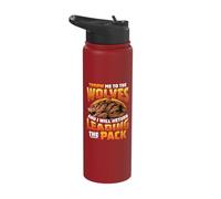 Leading The Pack Motivational Wolf Stainless Steel Insulated Water Bottle