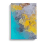 Leading The Way Abstract Grey, Teal, Brown Canvas Print for Living Room Bedroom Home Office Décor, Wall Art Picture Ready to Hang, 30x20 Inch (76x50 cm)