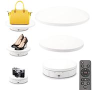 Leadleds 3 in 1 Electric Rotating Display Stand for Photography, Rotating Turntable with 15/18/22 cm Replacement White Cover, 360 Degree Rotating Stand for Display Jewelry, Watches, Digital Products