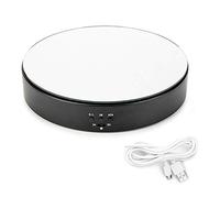 Leadleds Motorized Rotating Display Stand, 7.7" Black Top Mirror USB and Battery Operated Display Turntable for Photography, Video, Product, Shoes, Cake Stand