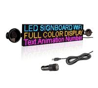 Leadleds P4 WiFi LED Sign Car Scrolling Message Board, 20.5x5 inch RGB 7 Color Programmable LED Display Billboard Support Text, Animation, Countdown, Timer Indoor Use for Advertising
