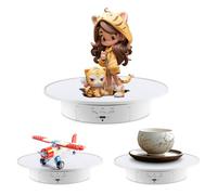 Leadleds Rotation Display Stand Electric Turntable for Photography, White | Speed and Direction Adjustable, Remote Control Motorized Rotating Display Table for Display Jewelry, Watches, Collectible