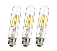 Leadleds Vintage Decorative Tube Light Bulbs 4 W (40W) E27 Screw Non-Dimmable T30 Filament LED Bulbs Warm White 2700K Pack of 3