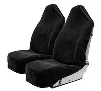 Leadpro Terry Cloth Sweat Towel Seat Cover; Carseat Towel Protector; Great for Gym Workout; Waterproof; Universal Fit for Car SUV Van Truck; EZ fit; Non Slip Grip; Machine Washable; 2pc Black