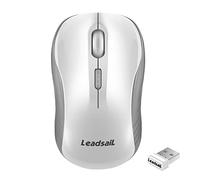 LeadsaiL Ergonomic Wireless Mouse PC/Computer 2.4G Wireless Mouse with USB Receiver 800/1200/1600DPI 4 Buttons Mouse for Laptop/Windows, MacOS Linux, Chromebook, Microsoft Pro