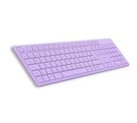 LeadsaiL K786 Wireless Keyboard QWERTZ German 2.4 GHz USB Multimedia Keys Quiet for PC Laptop Windows Lavender
