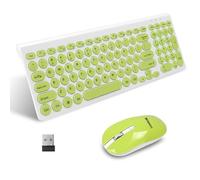 LeadsaiL KF29 Wireless Keyboard and Mouse Set, Wireless USB Mouse and Compact Computer Keyboards Combo, QWERTY UK Layout for HP/Lenovo Laptop and Mac-Grass Green