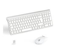LeadsaiL Wireless Keyboard and Mouse, Ergonomic Wireless USB Mouse and Keyboard Kit, Quiet, Numeric Keypad, 1600DPI, QWERTY Layout for Computer, Desktop-Silver