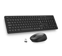 LeadsaiL Wireless Keyboard and Mouse Set, 2.4GHz USB Computer Keyboards and Mouse Combo, Full Size UK QWERTY Layout, Ergonomic Design with 12 Multimedia Shortcuts for HP/Lenovo Laptop and Mac-Black