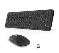 LeadsaiL Wireless Keyboard and Mouse Set, Wireless USB Mouse and Full-Sized Computer Keyboards Combo, QWERTY UK Layout for HP/Lenovo Laptop and Mac