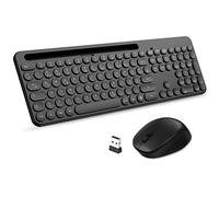 LeadsaiL Keyboard Mouse Sets Wireless Ergonomic Mouse and Keyboard, Wireless PC Keyboard and Mouse in Standard Size, German QWERTZ Layout, Quiet Click Button, MacOS, Laptop