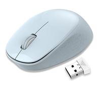 LeadsaiL Wireless Mouse, 2.4G Wireless Mouse Quiet with USB Receiver, 1600 DPI Optical Tracking, 3 Button Mice, for Left and Right Handed Users, Compatible with PC, Mac, Laptop, Windows - Light Blue