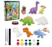 LEADSATR Arts and Crafts for Kids Plaster Painting Kit, Craft Kits for Kids Age 6 7 8 9 10 11 12, Paint Your Own Sets, Creative Dinosaur Toys Gifts Presents for Boys Girls Age 3-12 (Green)