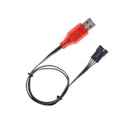 LEADSDGE 3.7Vx2 500mA SM4P Plugs USB Charging Cable For 7.4V Lithium Batteries Remote Model Car Boats LED Charging Indicators