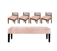 LEADSDGE 5Pieces Protective Seat Cover for Benches and Stools Soft Materials Drawstrings Secure Fast Change Color Stool Cover