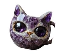 LEADSDGE Artistic Crystal Cats Face Coffee Mugs Handcrafted Resin Geode Design Unique Owners Elegant Homes Decors Handmade Crystal Coffee Cup