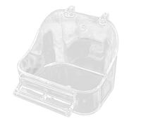 LEADSDGE Bird Bath Tub with Perch for Cage Birdbath Shower Accessories Hanging Bathing Box for Small Birds Bath for Inside Cockatiel Parakeet Birds Conure Finch