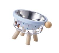 LEADSDGE Elevated Dog Feeding Station with Insert Dish Detachable Bowl Bowls for Eating & Easy Checkered Dog Bowl