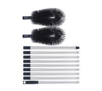 LEADSDGE Extendable 11.8ft High Access Cleansing Tool Exchangeable Brush Executives Rustless Rod for Heightened Caregiving High Reach Roof Brush Denial Ladder