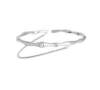 LEADSDGE Upper Arm Cuff Jewelry Women Armband Cuff Bangle Adjustable Open Armlet Pearl-Metal Chain Wrap