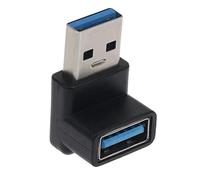 LEADSDGE USB3.0 Connector 90 Degree Vertical Right 90° Angled USB TypeA Male To Female Converter Adapter