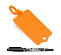 LeadSeals 100pcs Blank Plastic Tags for Labeling Reusable Hanging Tags Ties Key Tags Storage Tags Waterproof Plastic Mark Label Writable Hang Sign (Orange)