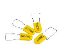 LeadSeals 100PCS Plastic Padlock Security Seals Metal Wire Padlocks Electric Meter Seal Disposable Anti-Tamper Lock Numbered Anti Tamper Tag Hasps Yellow