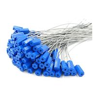 Leadseals(R) 50 Security Cable Seals Numbered Security Tags Tamper Proof Tags Pull Tight Steel Wire Seals for Truck, Trailers, Cargo, Containers, Vans, Oil Tank, Milk Vehicle (Blue, Pack of 50pcs)