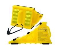 leadstand Car Wheel Chocks, Non Slip Base, RV,Trailer，Yellow Plastic Wheel Chocks，Suitable for Most Tyre Sizes,2-Pack